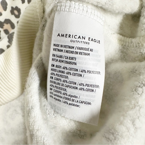 American Eagle Outfitters Leopard Print Jegging Fit Relaxed Sweatshirt Hoodie S - Picture 5 of 9